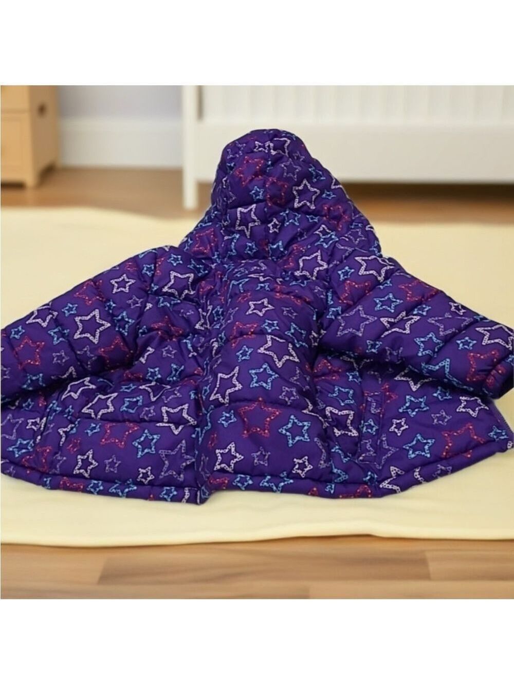 Faded Glory Toddler Purple Star Print Hooded Puffer Jacket 24 Months NWOT - Picture 13 of 13